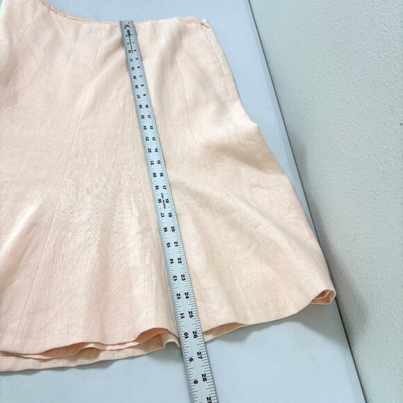 Lauren Ralph Lauren Midi A-Line Skirt Size 18W Pink Lined Side Zip 100% Linen - Picture 10 of 12